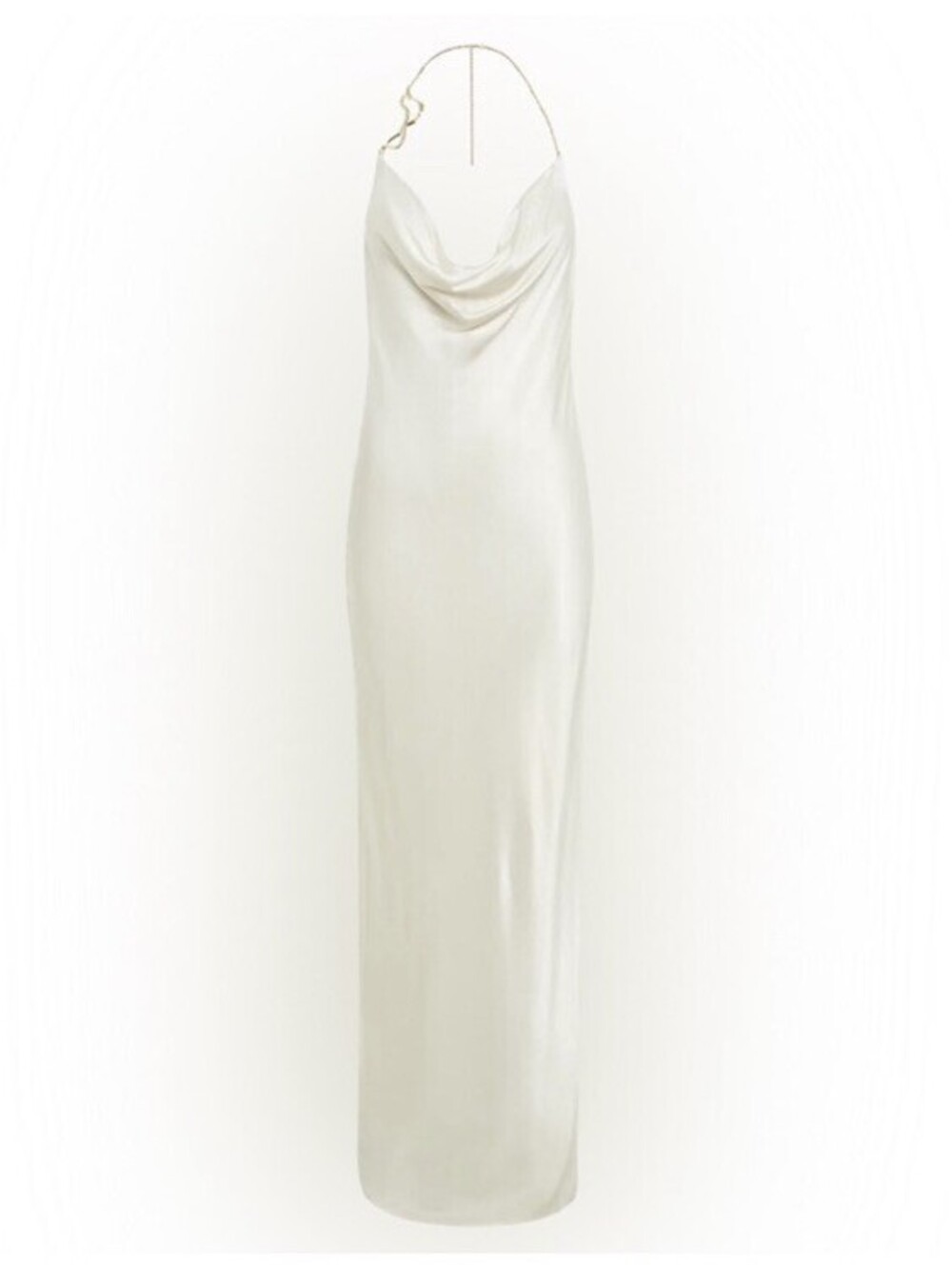Meshki Melissa Recycled Satin Cowl Neck Front Low Back Maxi Gown Small $200